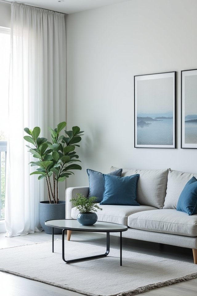 serene minimalist blue grey oasis