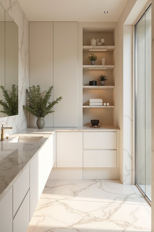 serene minimalist cream storage