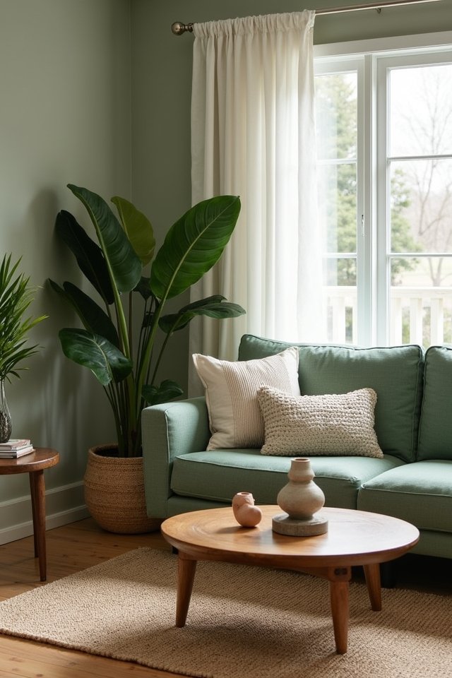 serene muted green decor