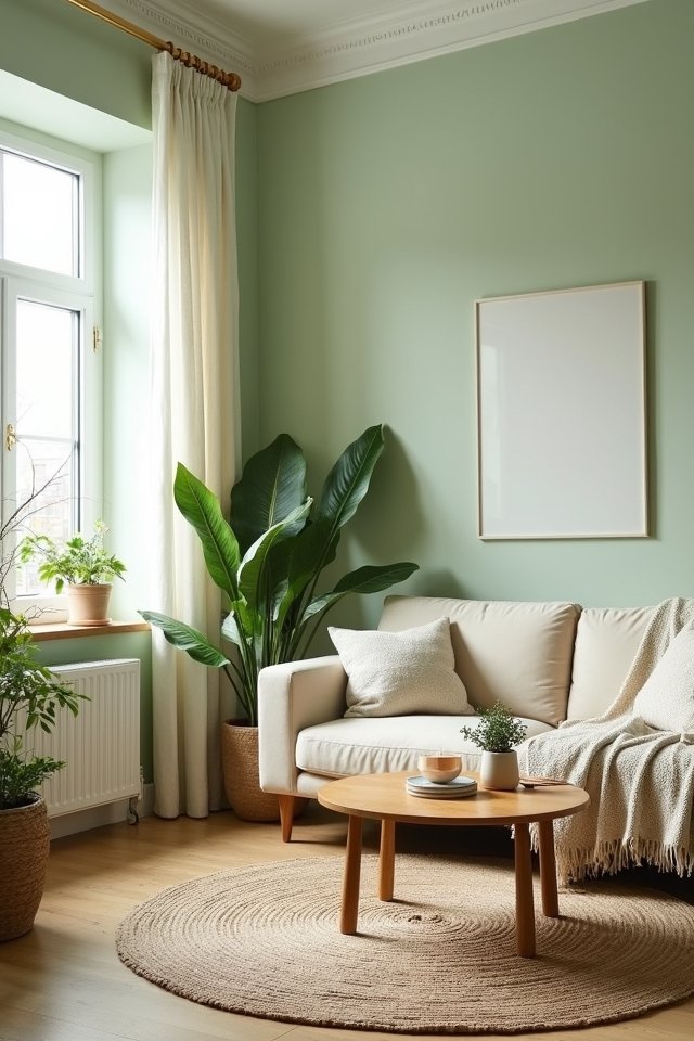 serene sage green walls