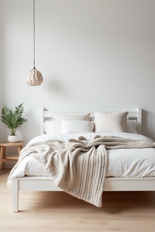 serene scandinavian white bed frame