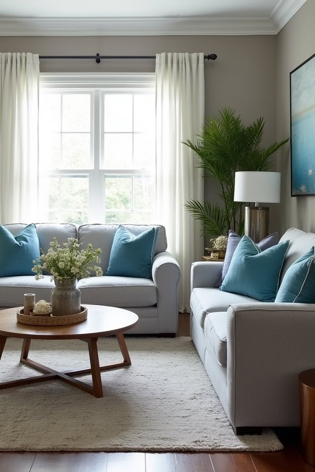 serene sky blue accents