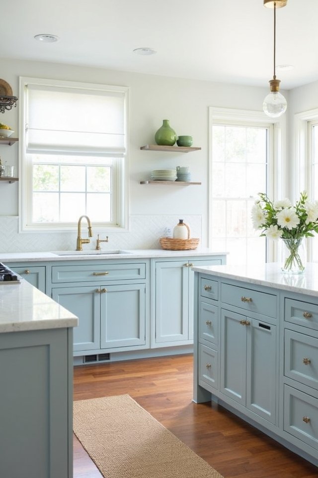 serene soft cerulean kitchen