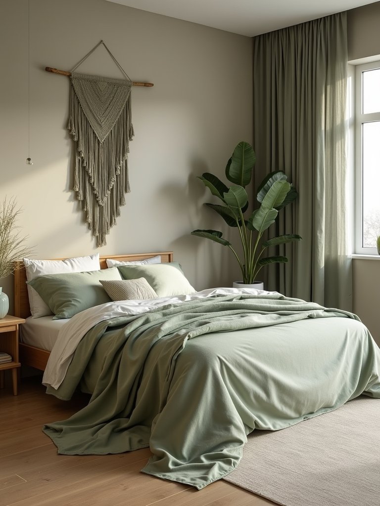 serene taupe and green