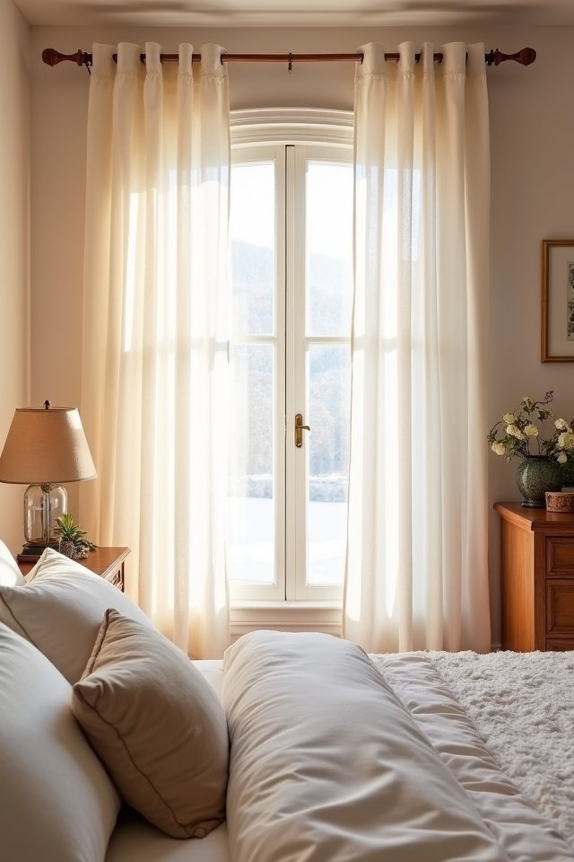 sheer curtains enhance cozy elegance