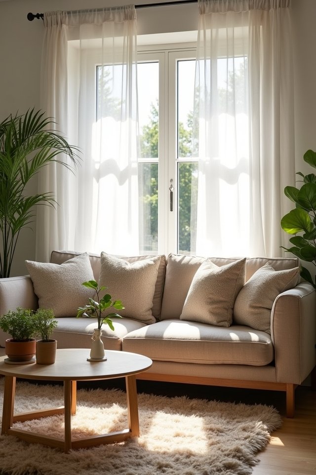 sheer curtains enhance natural light