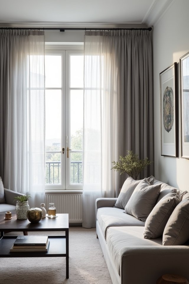 sheer grey curtains glow beautifully