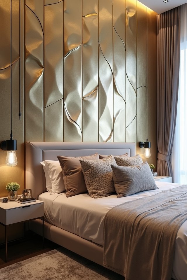 shimmering metallic wall accents