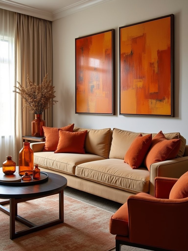 showcase burnt orange artwork