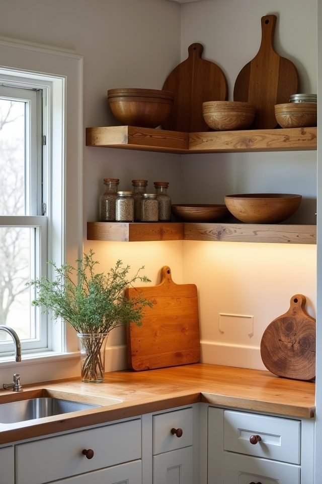 showcase rustic wood accents