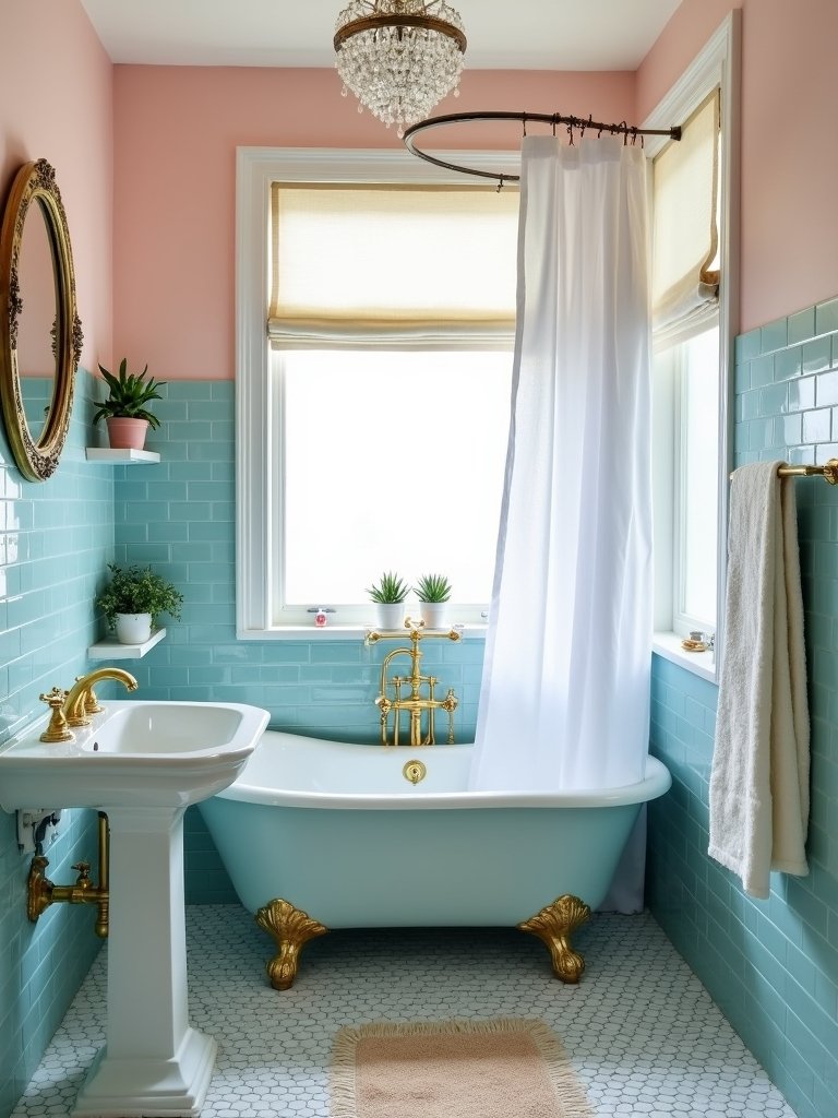 sky blue bathroom oasis