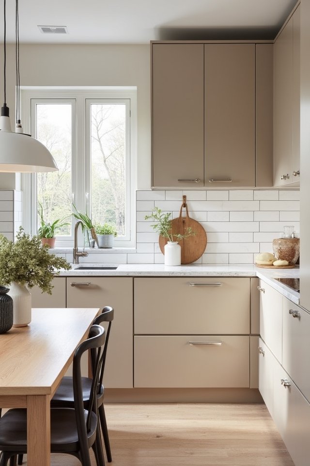 sleek beige cabinets serenity