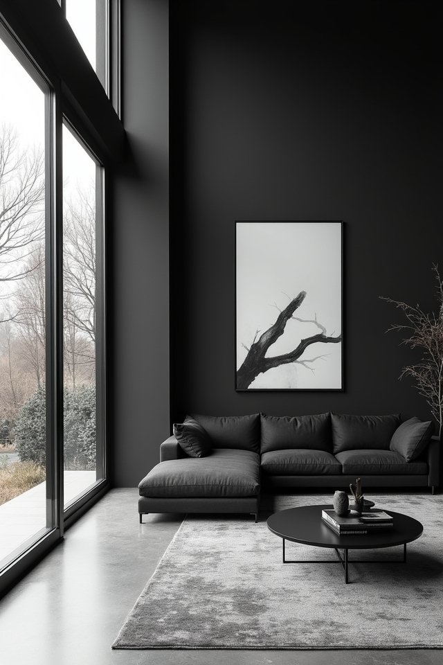 sleek black minimalist furniture