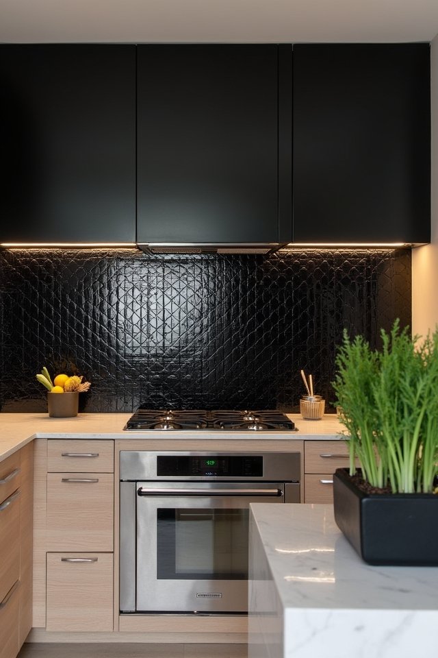 sleek black tile elegance