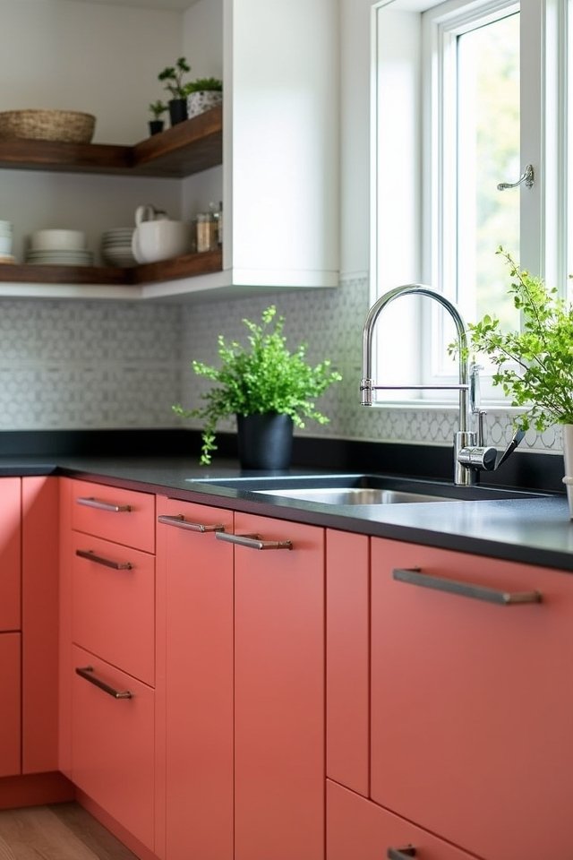 sleek black vibrant coral