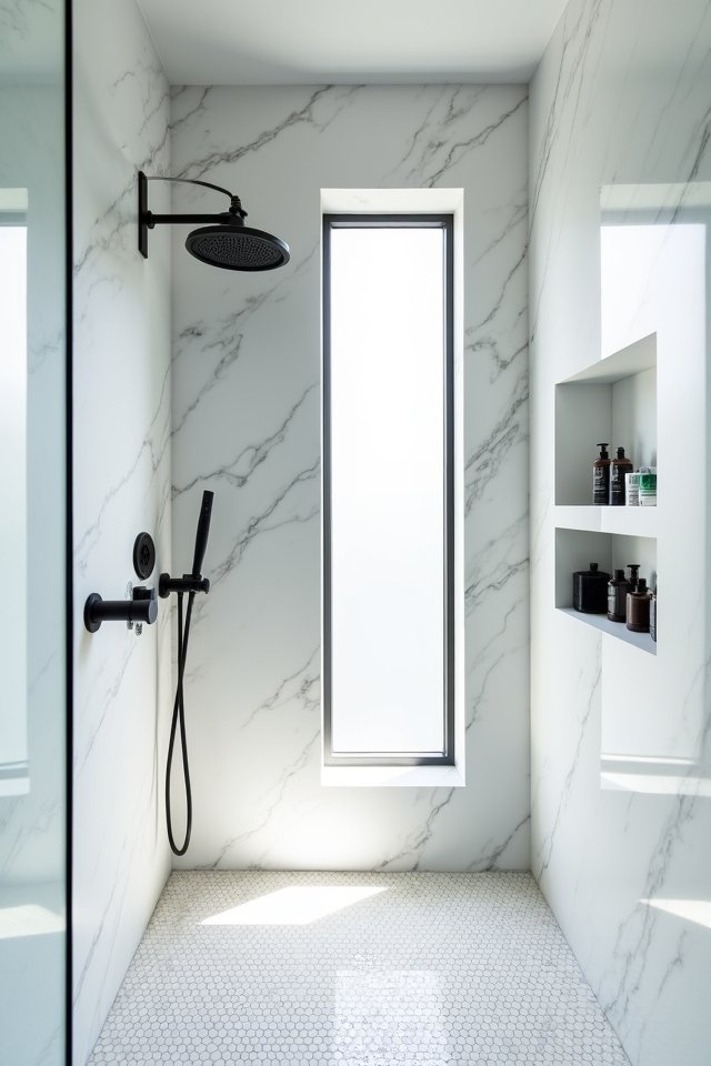 sleek calming shower design