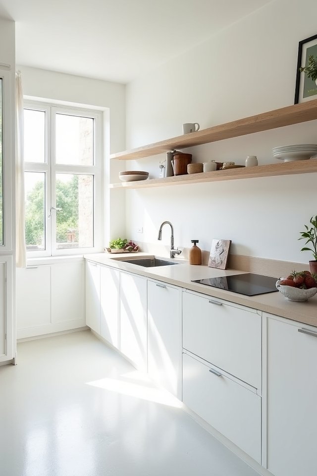 sleek clean white kitchen