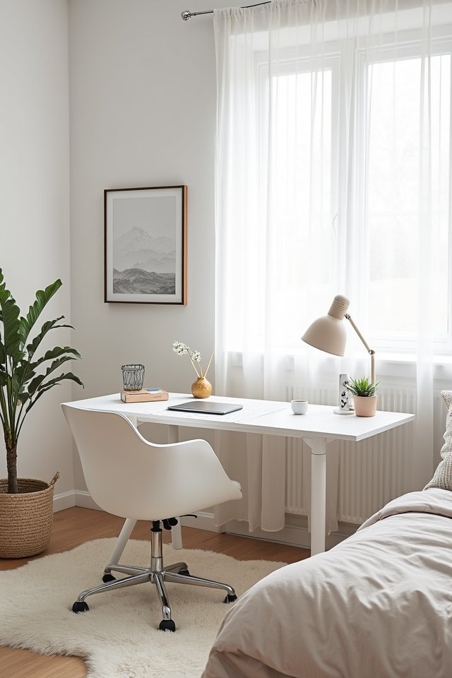 sleek contemporary white desk