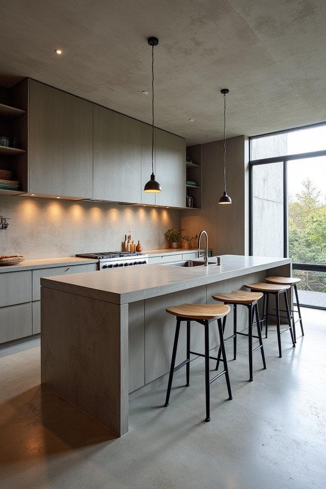 sleek durable cement countertops