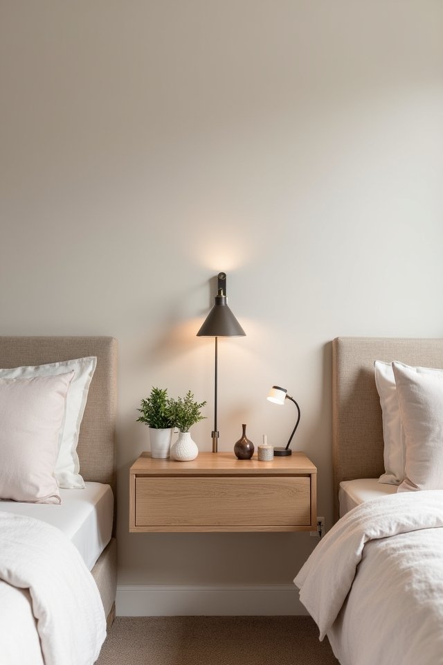 sleek floating nightstand installation