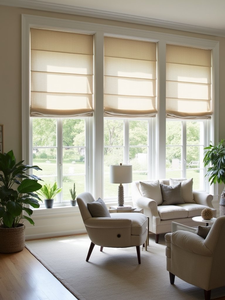 sleek functional roman shades