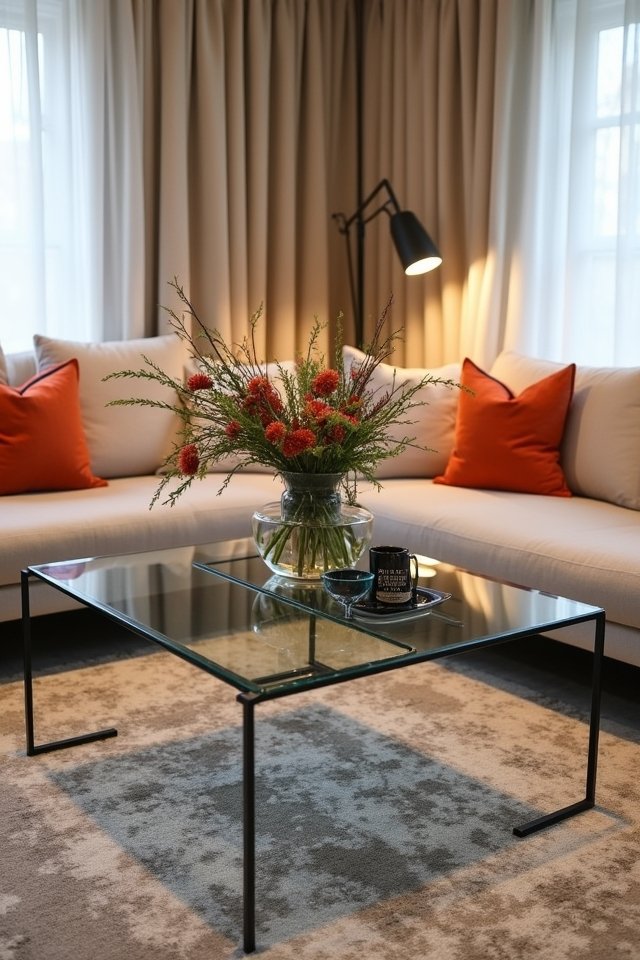 sleek glass table elegance