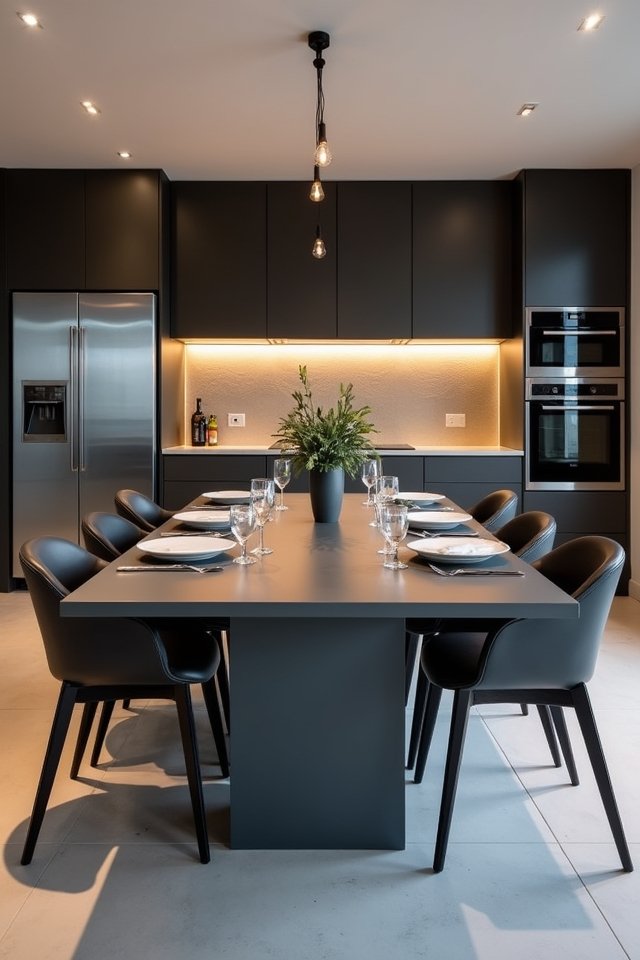 sleek gray dining sophistication