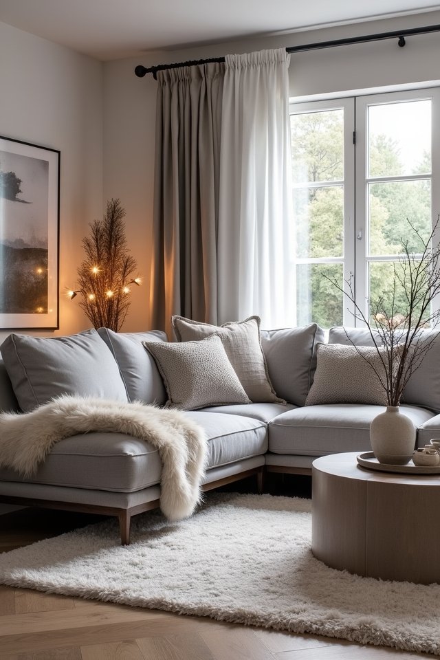 sleek gray sectional sofa