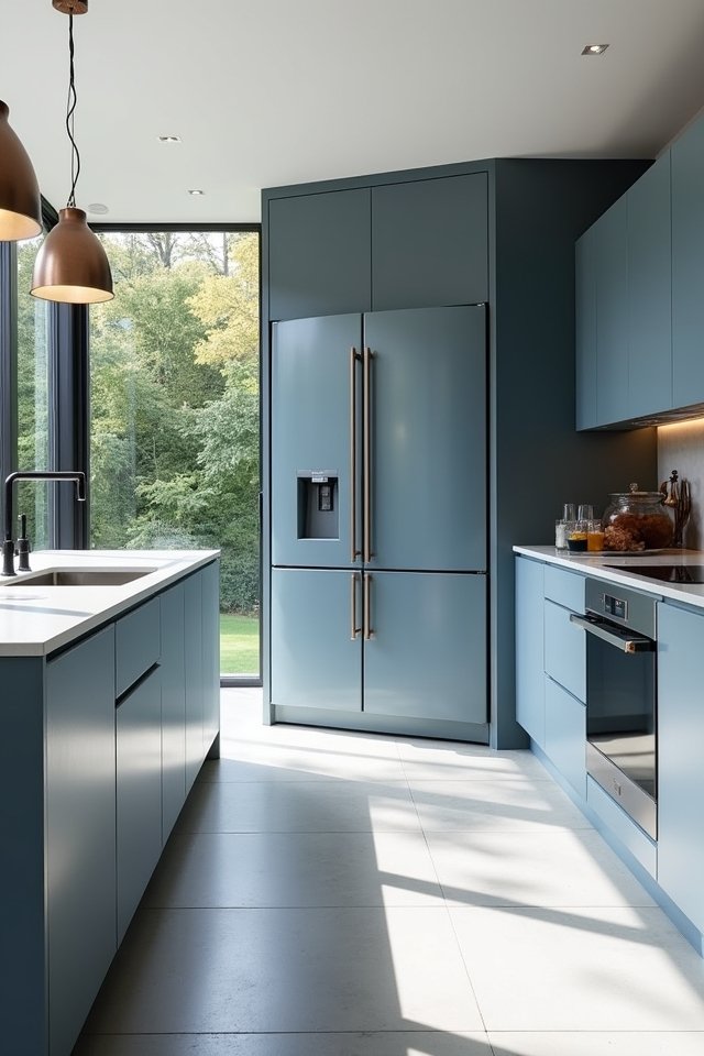 sleek grey blue appliances elevate