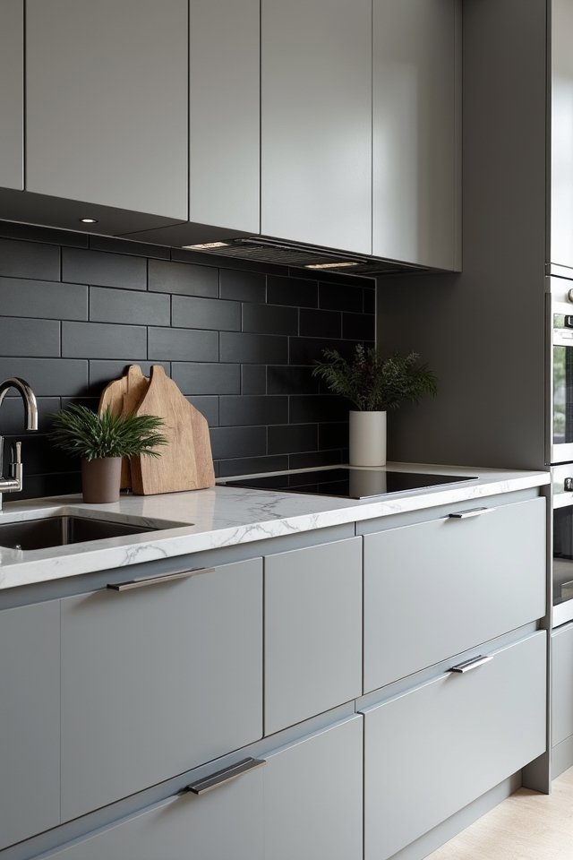 sleek grey kitchen elegance