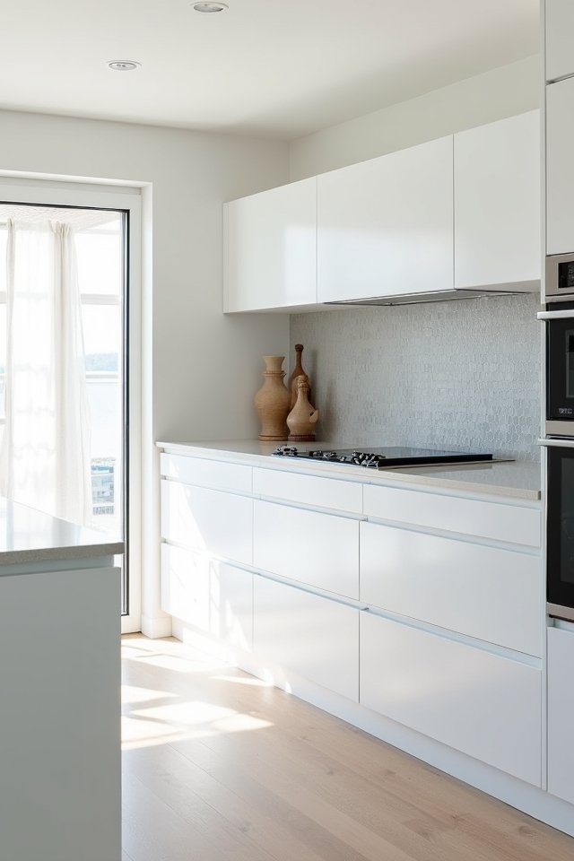 sleek hexagonal tile kitchen