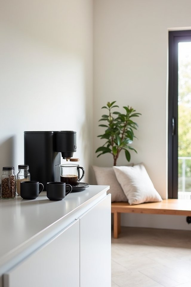 sleek inviting coffee oasis