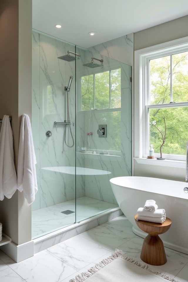 sleek luxurious glass shower