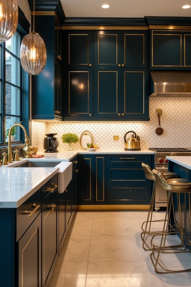 sleek metallic kitchen accents