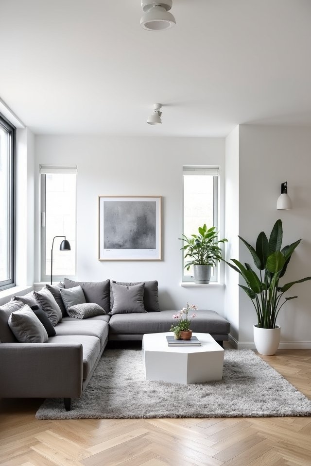 sleek minimalism with grey accents
