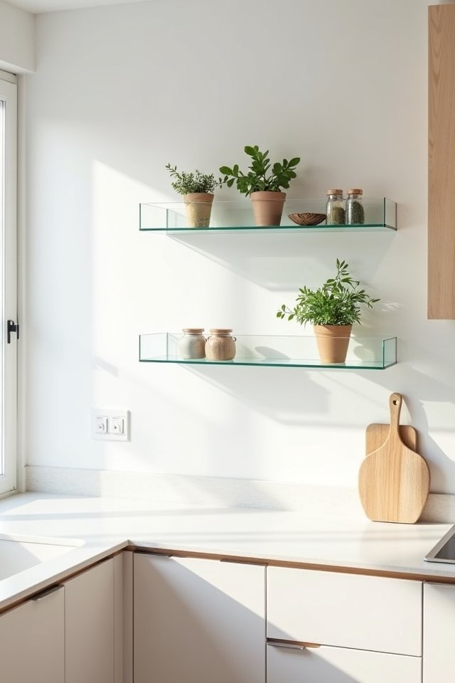 sleek minimalist acrylic shelves