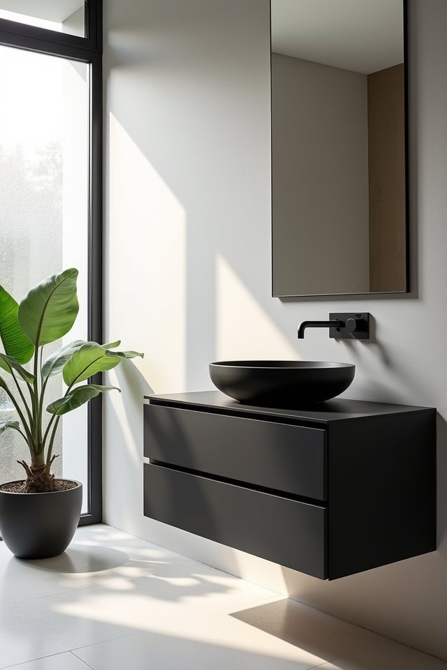 sleek minimalist bathroom design