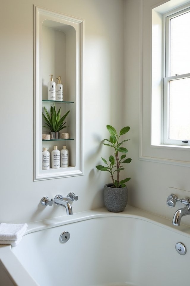 sleek minimalist bathroom niches