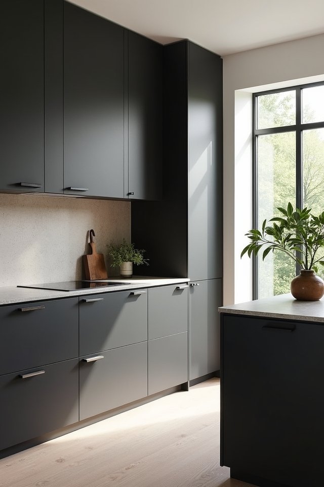 sleek minimalist blackened oak