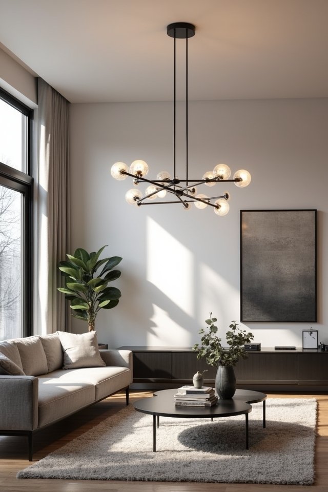 sleek minimalist chandelier design