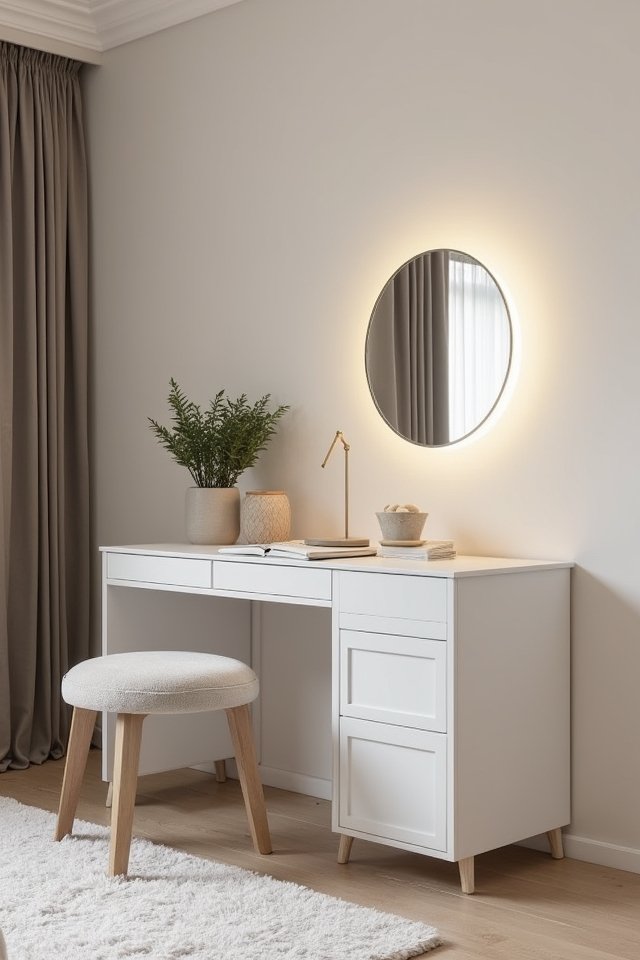 sleek minimalist dressing table