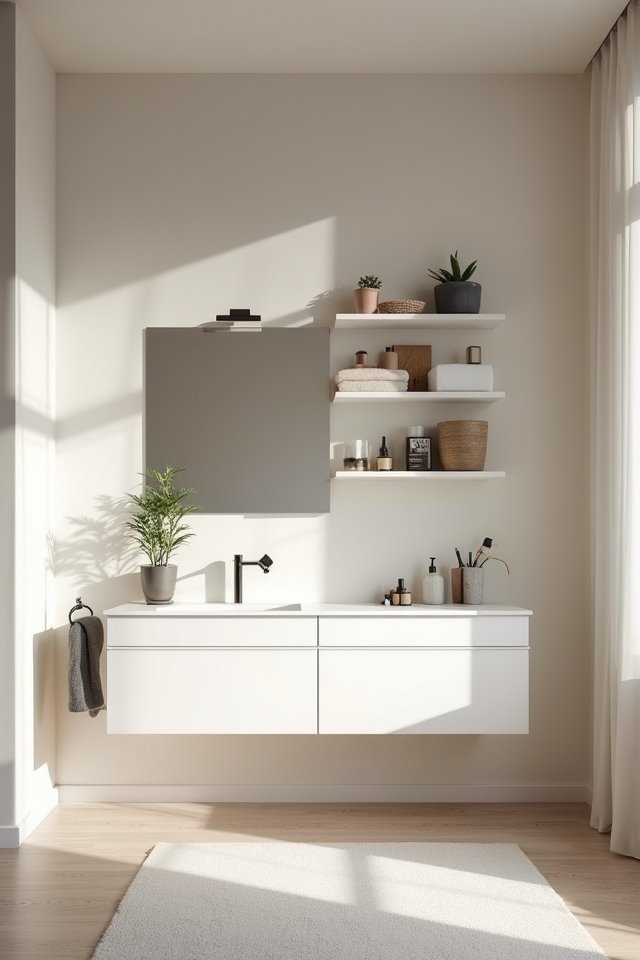 sleek minimalist floating vanity