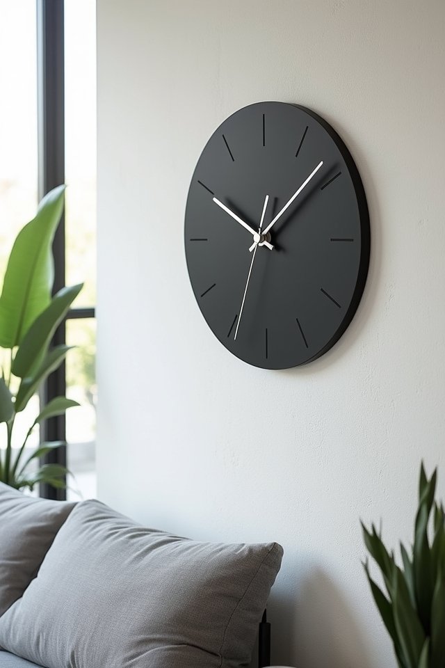 sleek minimalist metal clock