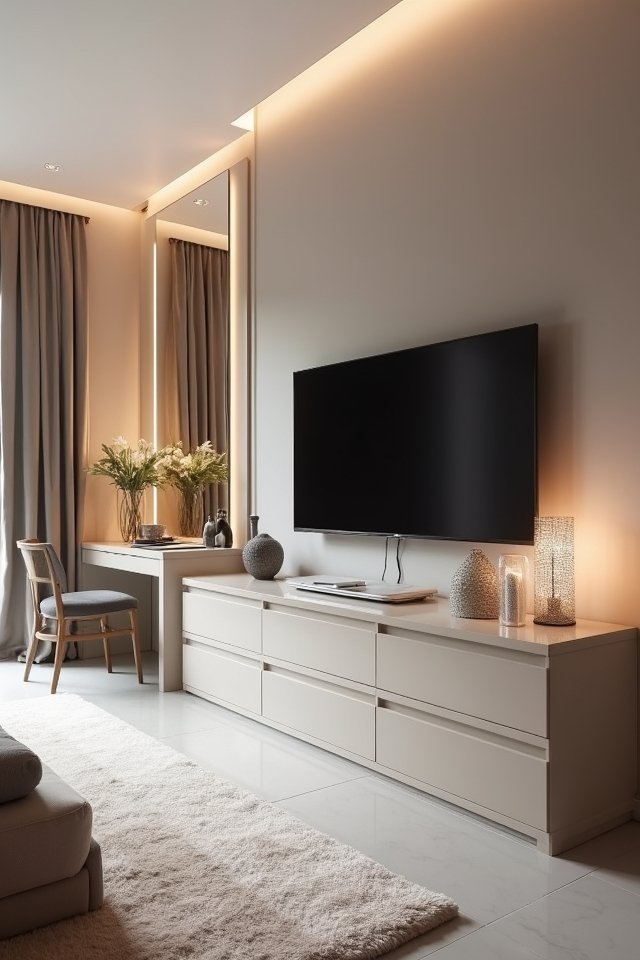 sleek minimalist tv unit