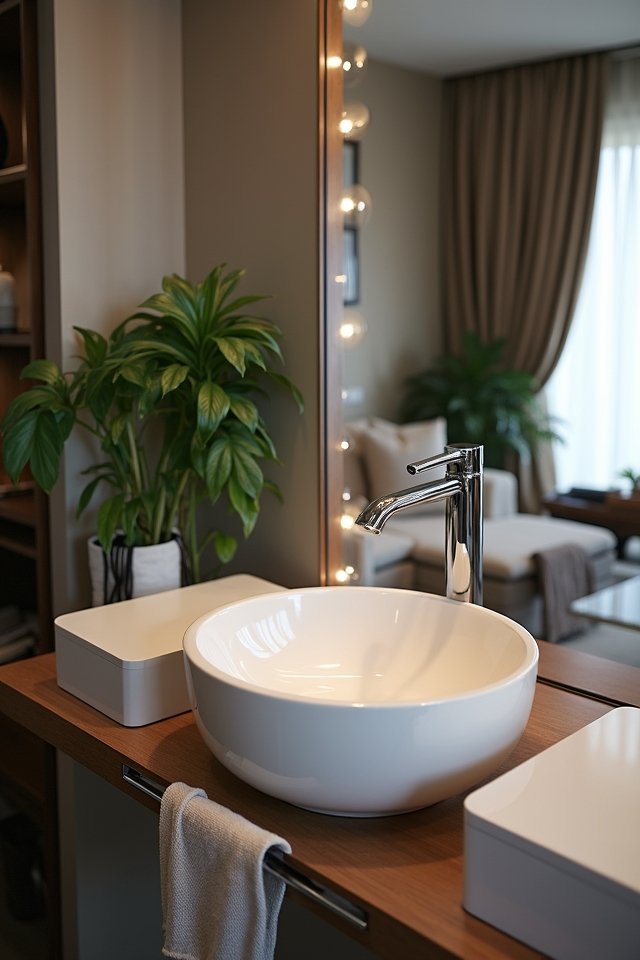 sleek minimalist wall basins