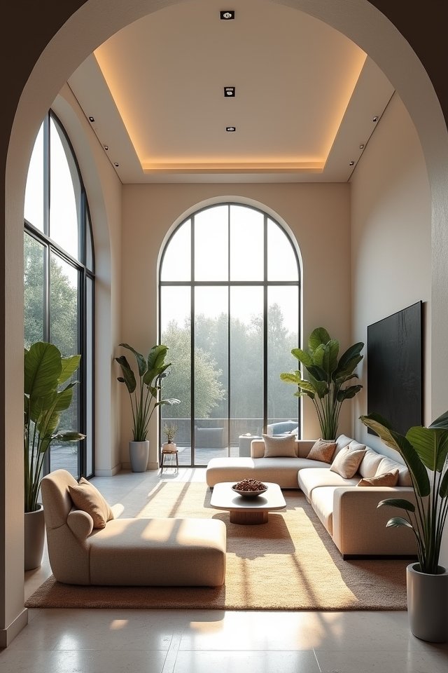 sleek modern curved arches