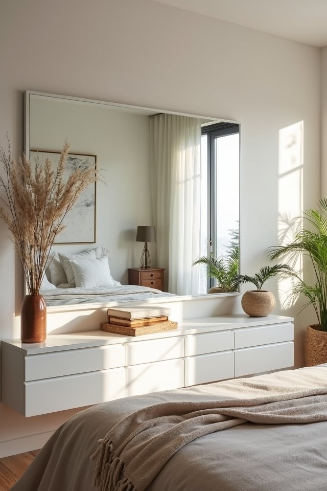 sleek modern frameless mirrors