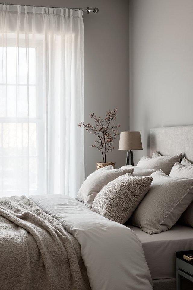 sleek monochromatic bedroom sophistication