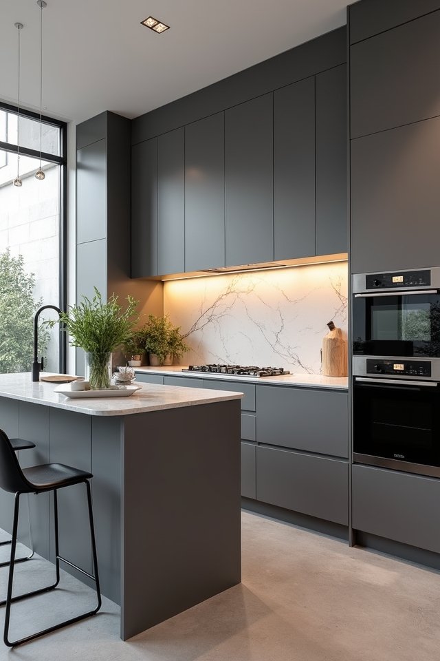 sleek monochromatic kitchen design