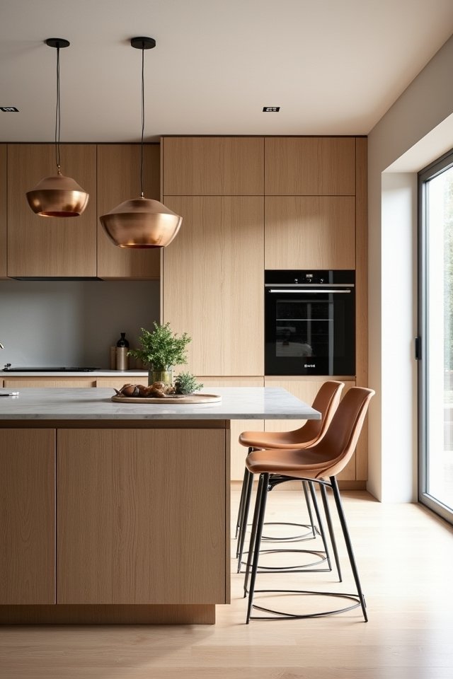 sleek oak cabinetry elegance